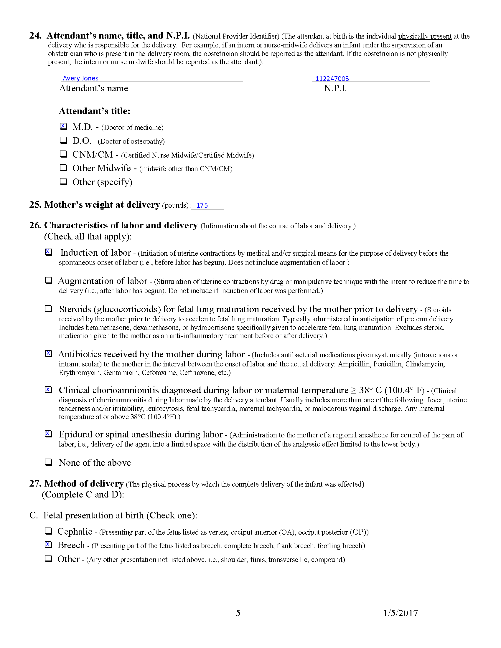 HL7 FHIR US BFDR Appendix A Example Facility Worksheet For The Live