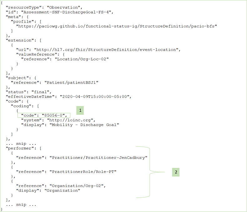 BFS Mobility DischargeGoal Example