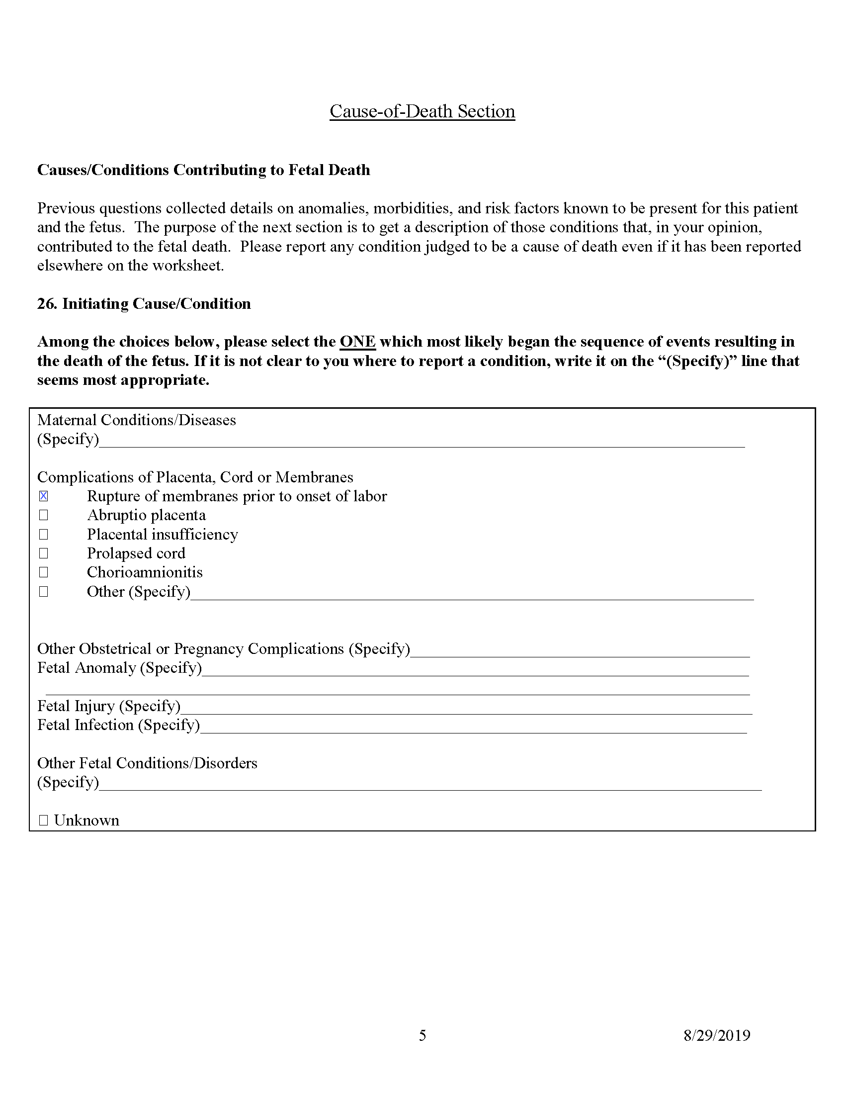 Example Facility Worksheet for Fetal Death Report - p5